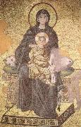 unknow artist On the throne of the Virgin Mary with Child oil painting on canvas